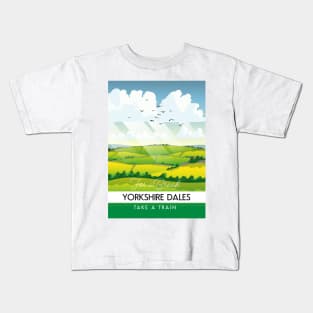 Yorkshire dales travel poster Kids T-Shirt